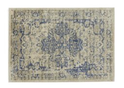 Habitat Traditional Natural & Blue Cut Pile Rug - 120x170cm