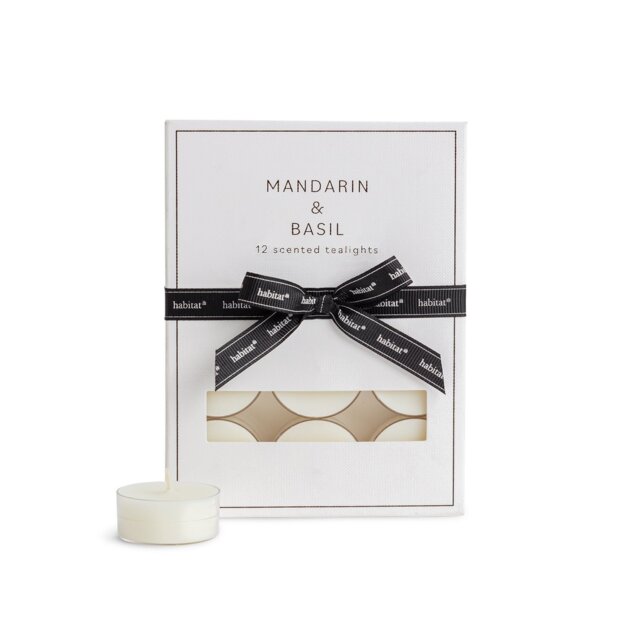 Habitat Pack of 12 Tealight Candles - Mandarin & Basil