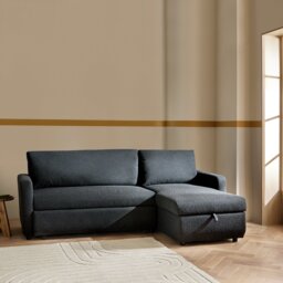 Habitat Enia Boucle Fabric Right Hand Storage Corner Chaise Sofa Bed - Grey