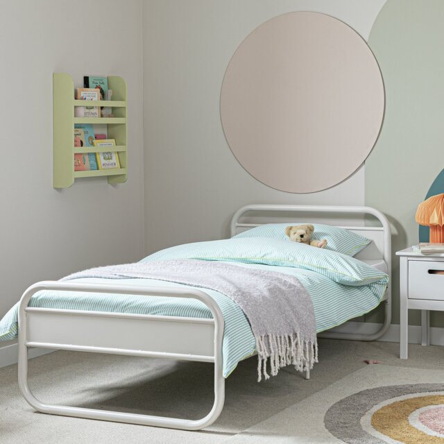 Habitat Kids Rory Curved Single Metal Bed Frame - Pale Grey