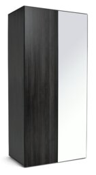 Habitat Atlas 2 Door Mirror Wardrobe - Black & Brown