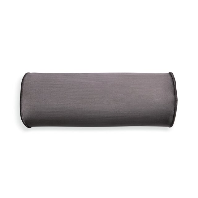 Habitat Velvet Bolster Cushion - Grey - 20x50cm