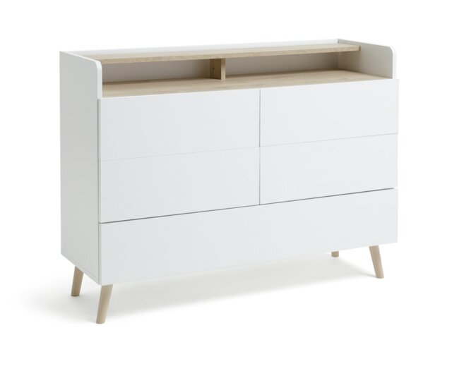 Habitat Skandi 5 Drawer Chest - White Two Tone