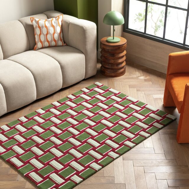 Habitat Archive Mid Century Burgundy Wool Rug - 160x230cm