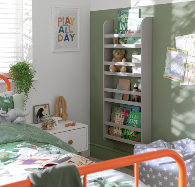 Habitat Kids Scandinavia Wall Mounted Bookcase - Grey