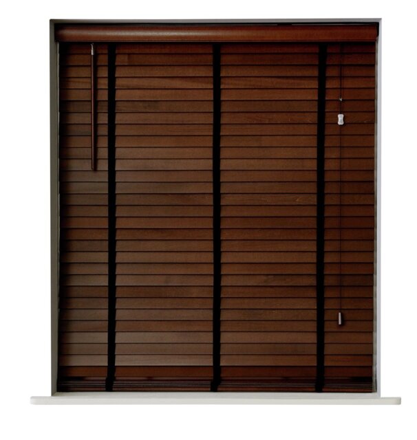 Habitat Wooden Brown 50mm Slat Venetian Tape Blind - 180cm