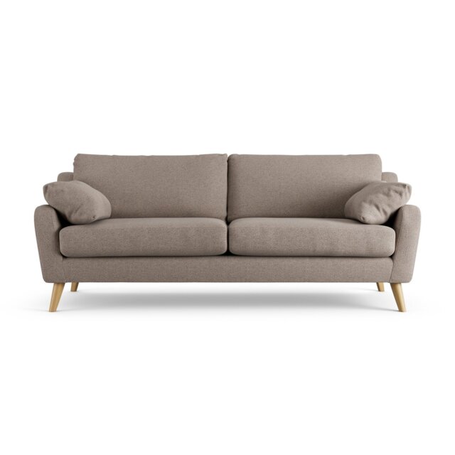 Habitat Ivor Fabric 4 Seater Sofa - Mocha - Ash Leg