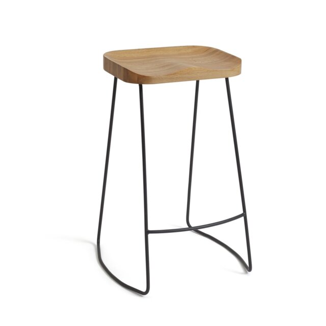 Habitat Arte Metal Bar Stool - Oak