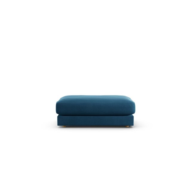 Habitat Ayr Velvet Footstool - Ink Blue