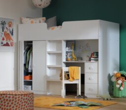Habitat Jackson Shorty Highsleeper Bed Frame With Mattress - White
