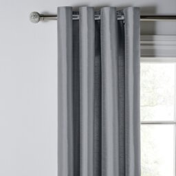 Habitat Faux Silk Eyelet Curtains - Dove Grey - 168x229cm