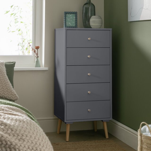 Habitat Otto 5 Drawer Tallboy - Grey