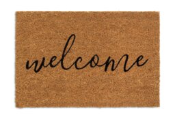 Habitat Welcome Natural & Black Short Pile Doormat - 60x40cm