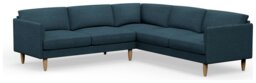 Hutch Fabric Curve Arm 7 Seater Corner Sofa - Aegean Blue