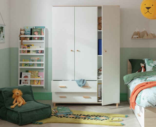 Habitat Melby 3 Door 2 Drawer Wardrobe - White