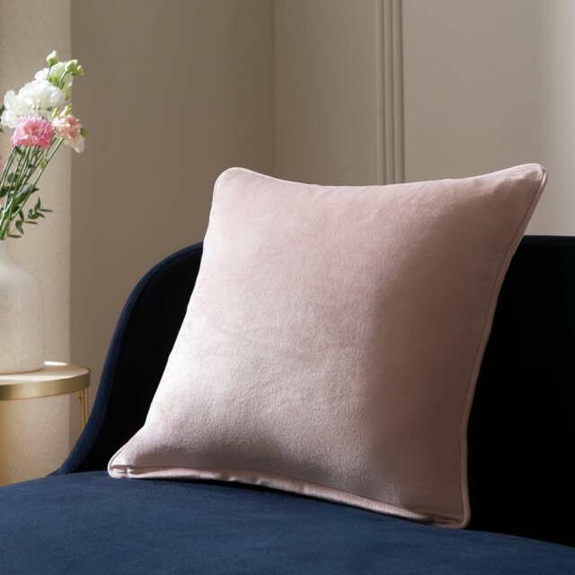 Habitat Velvet Cushion - Blush - 43x43cm