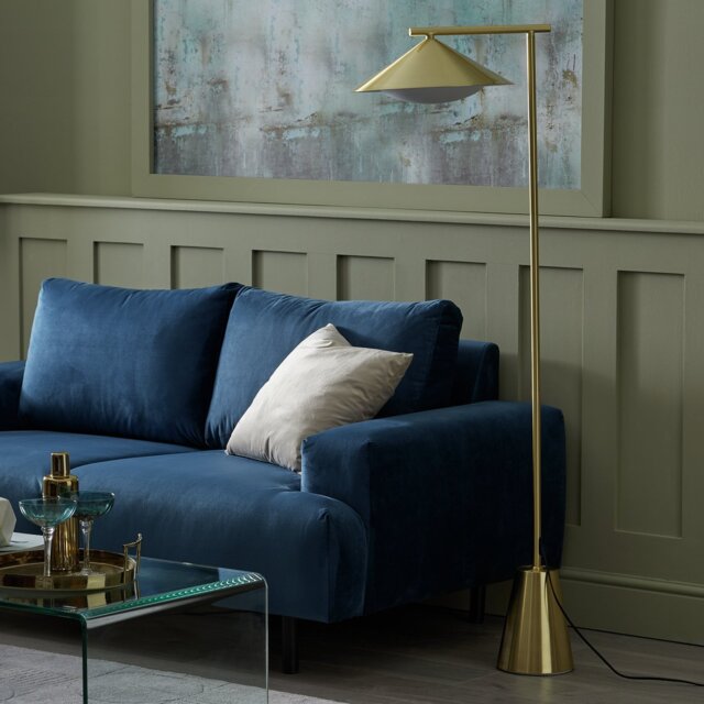 Habitat Mirage Brass Floor Lamp - Gold