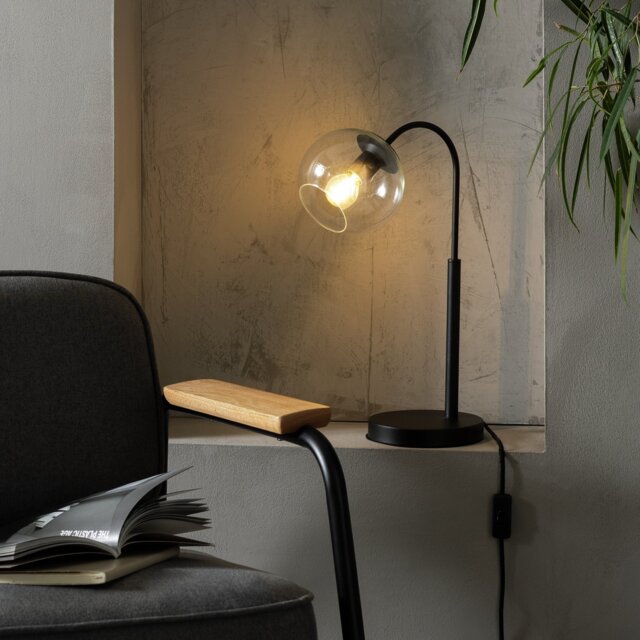 Habitat Coleman Metal Table Lamp - Matte Black