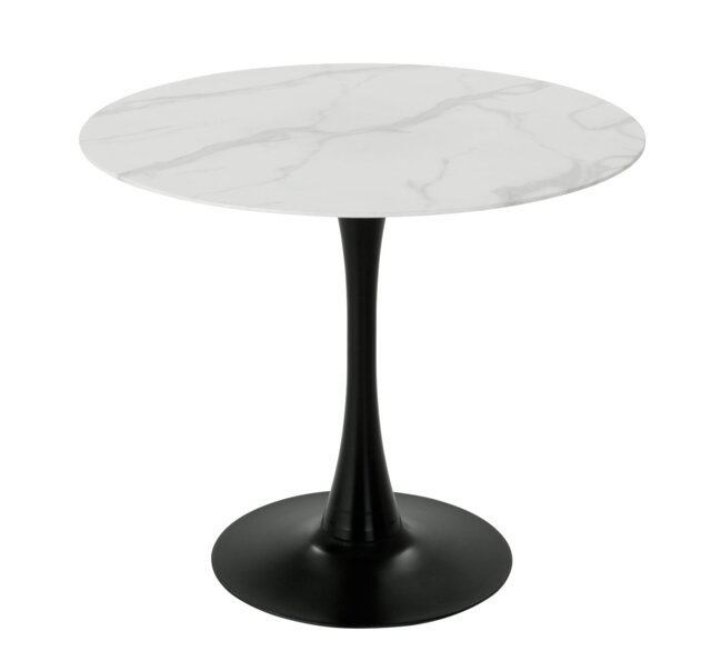 Habitat Tulip Marble Effect 4 Seater Dining Table - Black