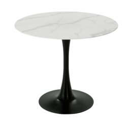 Habitat Tulip Marble Effect 4 Seater Dining Table - Black