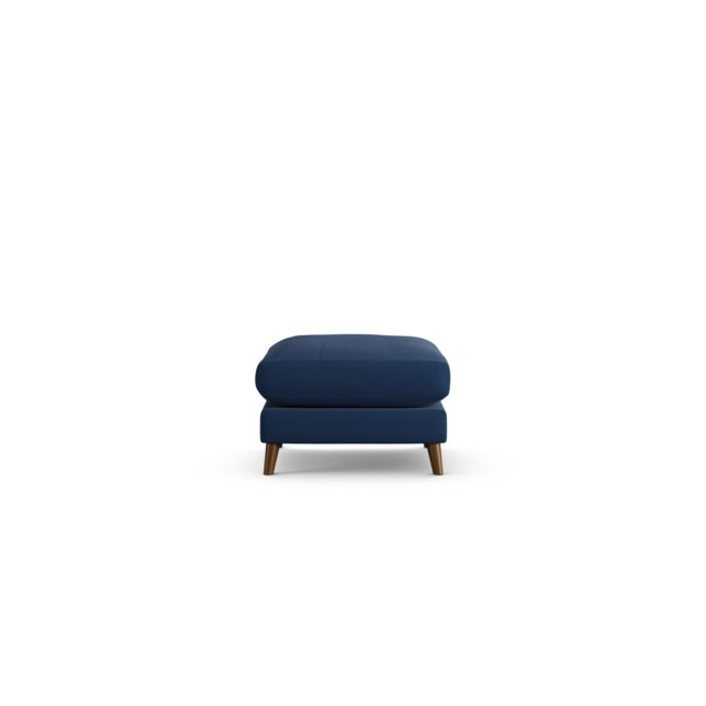 Habitat Lomond Fabric Footstool - Navy - Dark Leg