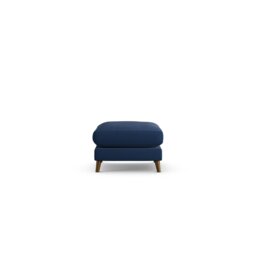 Habitat Lomond Fabric Footstool - Navy - Dark Leg