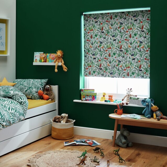 Habitat Kids Blackout Green Roller Blind - 120cm