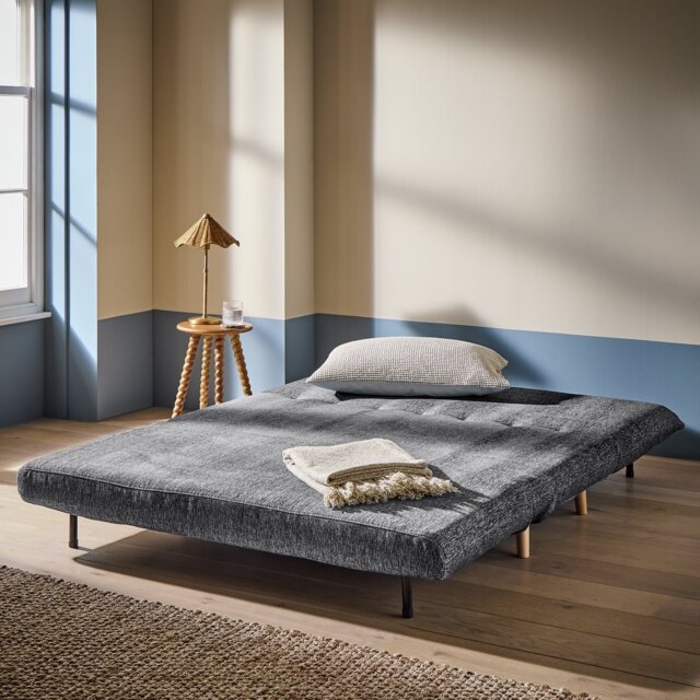 Habitat Pillow Fabric Double Chair Bed - Black