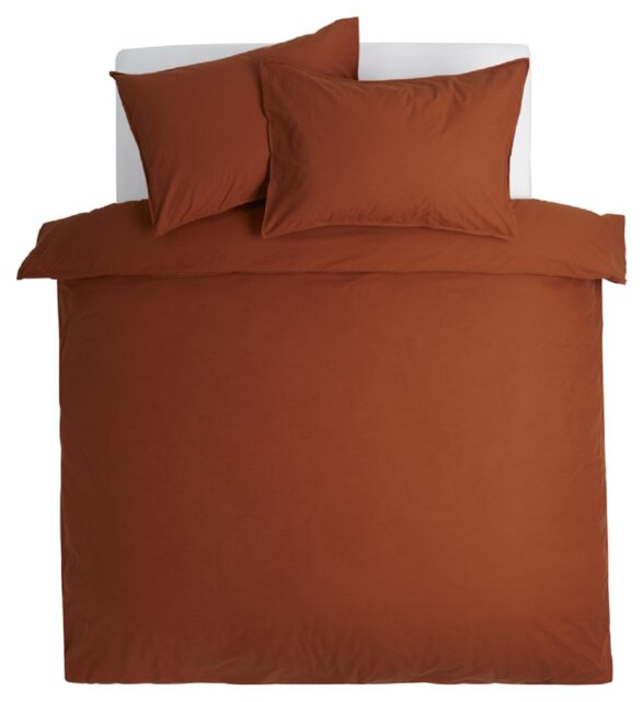 Habitat Cotton Linen Plain Rust Bedding Set - Kingsize