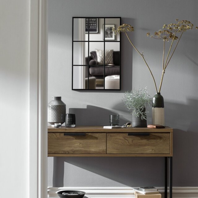 Habitat Rectangular Eden Window Mirror - Black - 60x40cm