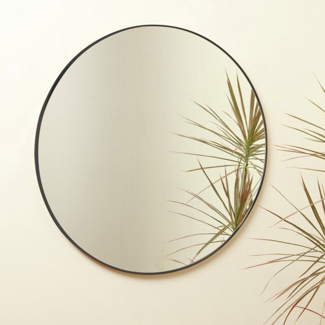 Habitat Patsy Round Wall Mirror - Black
