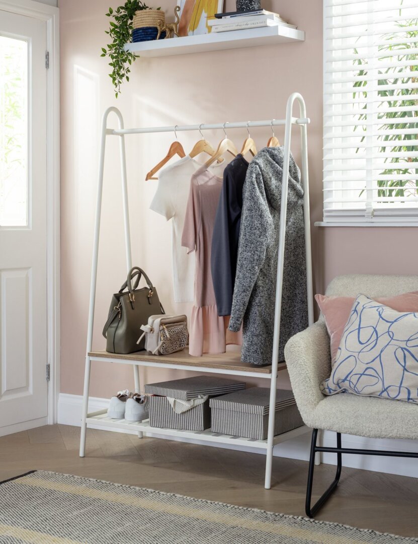 Habitat Turner Double Clothes Rail White by Habitat - Technical View