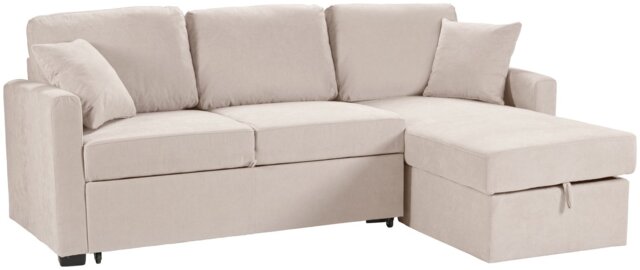 Habitat Reagan Right Hand Storage Corner Chaise Sofa Bed - Natural