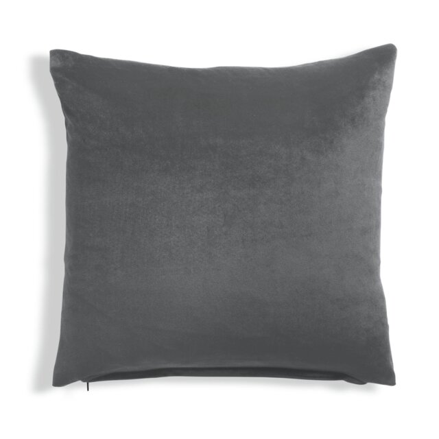 Habitat Velvet Cushion - Slate - 43x43cm