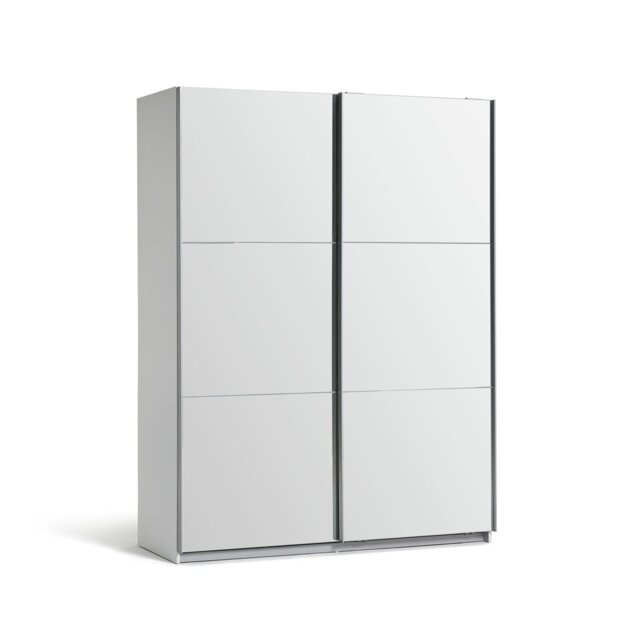 Habitat Holsted Mirrored 150cm Sliding Wardrobe - White