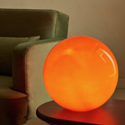 Habitat Caliban XL Globe Glass Lamp - Orange
