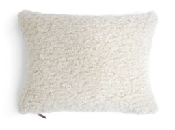 Habitat Faux Shearling Cushion - Oatmeal - 55x40cm