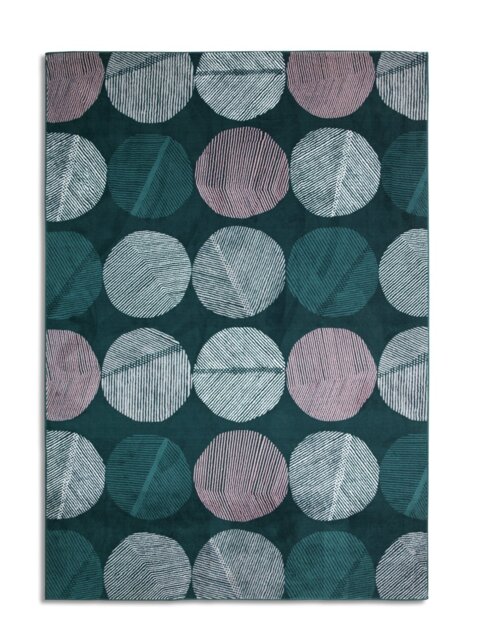 Habitat Skandi Leaf Teal Cut Pile Rug - 230x160cm