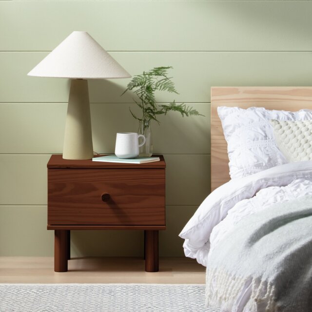 Habitat Akio 1 Drawer Bedside Table - Walnut
