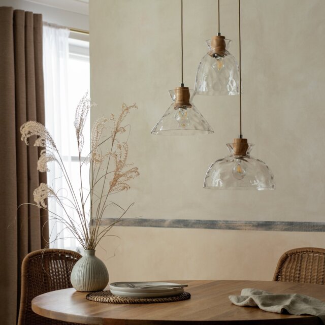 Habitat Vanern Dimple Glass Cluster Pendant Light - Clear