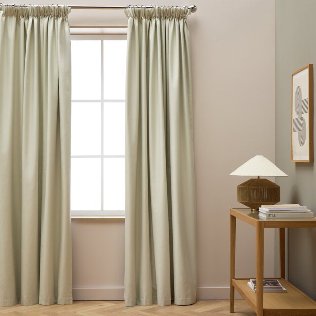 Habitat Blackout Pencil Pleat Curtains - Cream - 228 x 228cm