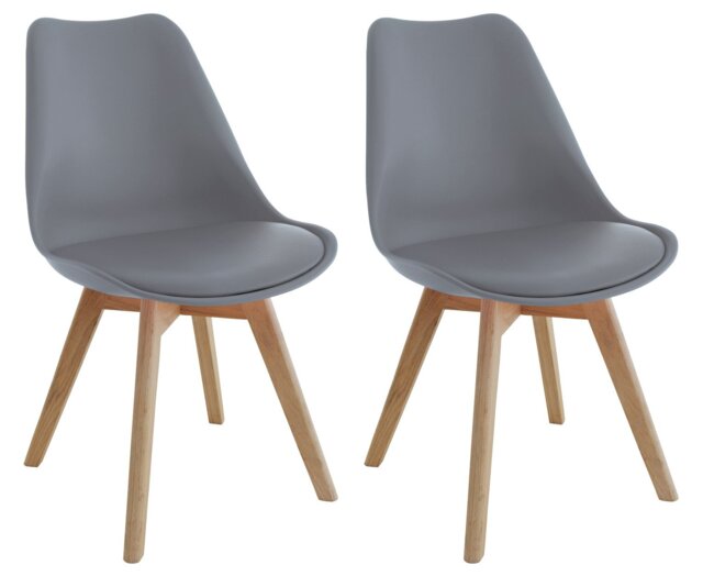 Habitat Jerry Pair of Dining Chair - Grey