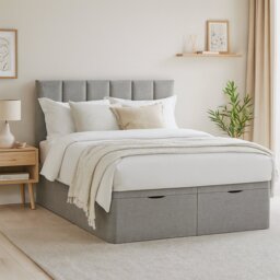 Millbrook Piper Double Fabric End Lift Ottoman Bed - Grey