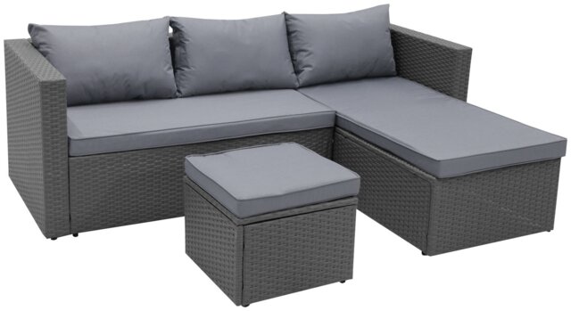 Habitat 4 Seater Rattan Effect Garden Sofa Set - Grey