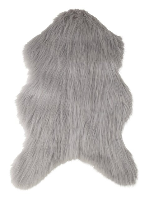 Habitat Sheepskin Faux Fur Dove Grey Shaggy Rug - 60x90cm