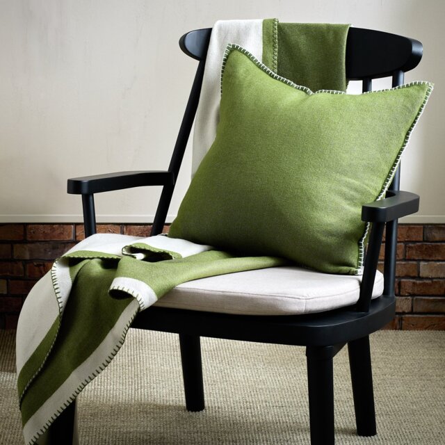 Habitat Blanket Stitch Cushion - Green - 50x50cm