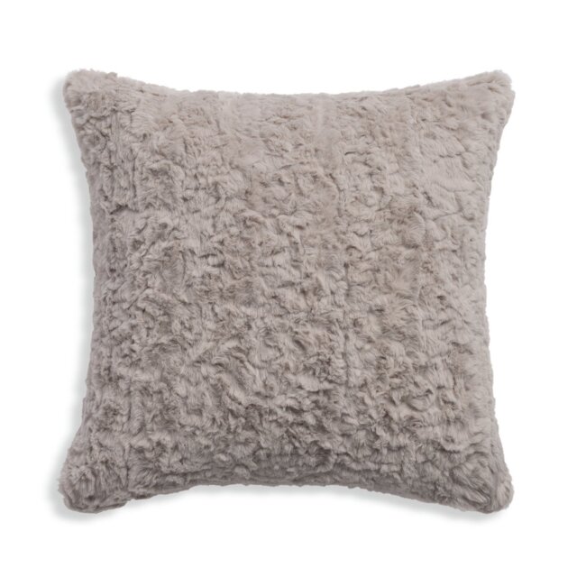 Habitat Faux Fur Textured Cushion - Neutral - 43x43cm