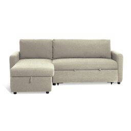 Habitat Enia Boucle Fabric Left Hand Storage Corner Chaise Sofa Bed - Natural