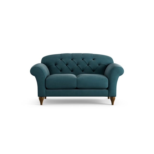 Habitat Brooker Fabric  2 Seater Sofa - Teal - Dark Leg