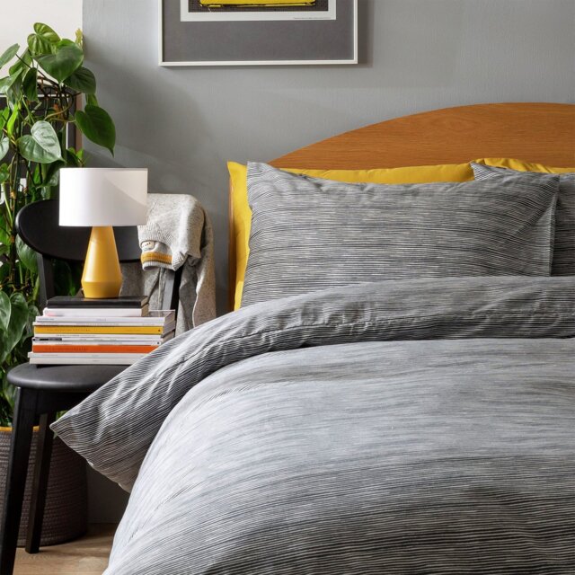 Habitat Stockholm Stripe Grey Bedding Set - Small double